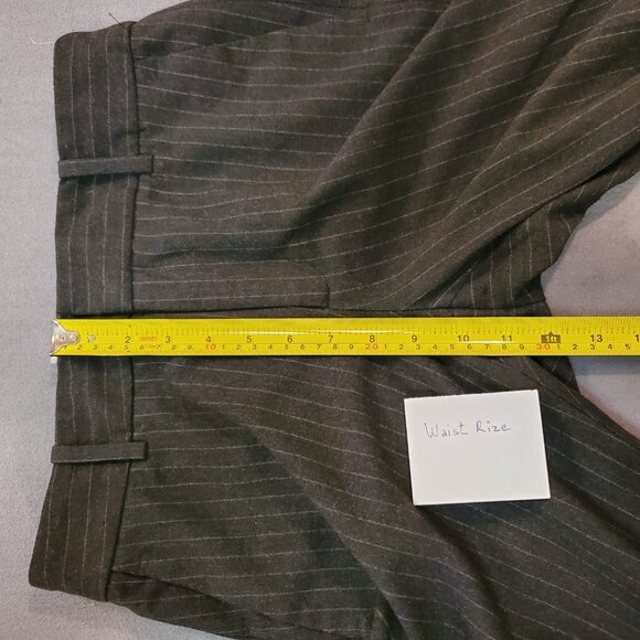 Zara Basic Women Pants Size 4 Gray with Silver Striped Business Casual High Rise - Picture 9 of 12